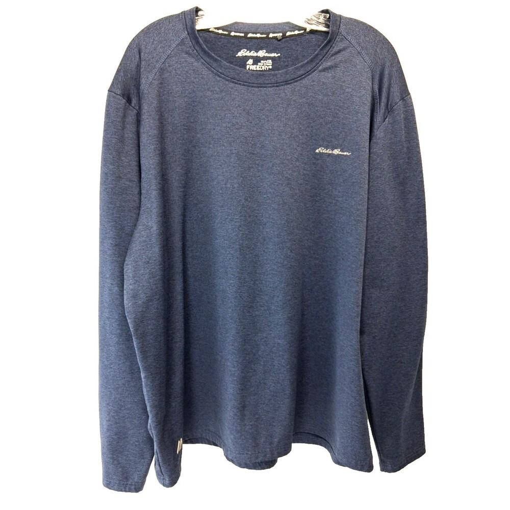 Eddie Bauer Is Free Dir Men's Long Sleeve Athletic Lined Fleece Blue Shirt XXL